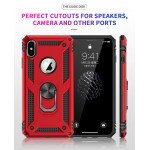 Wholesale iPhone XS Max Tech Armor Ring Grip Case with Metal Plate (Red)